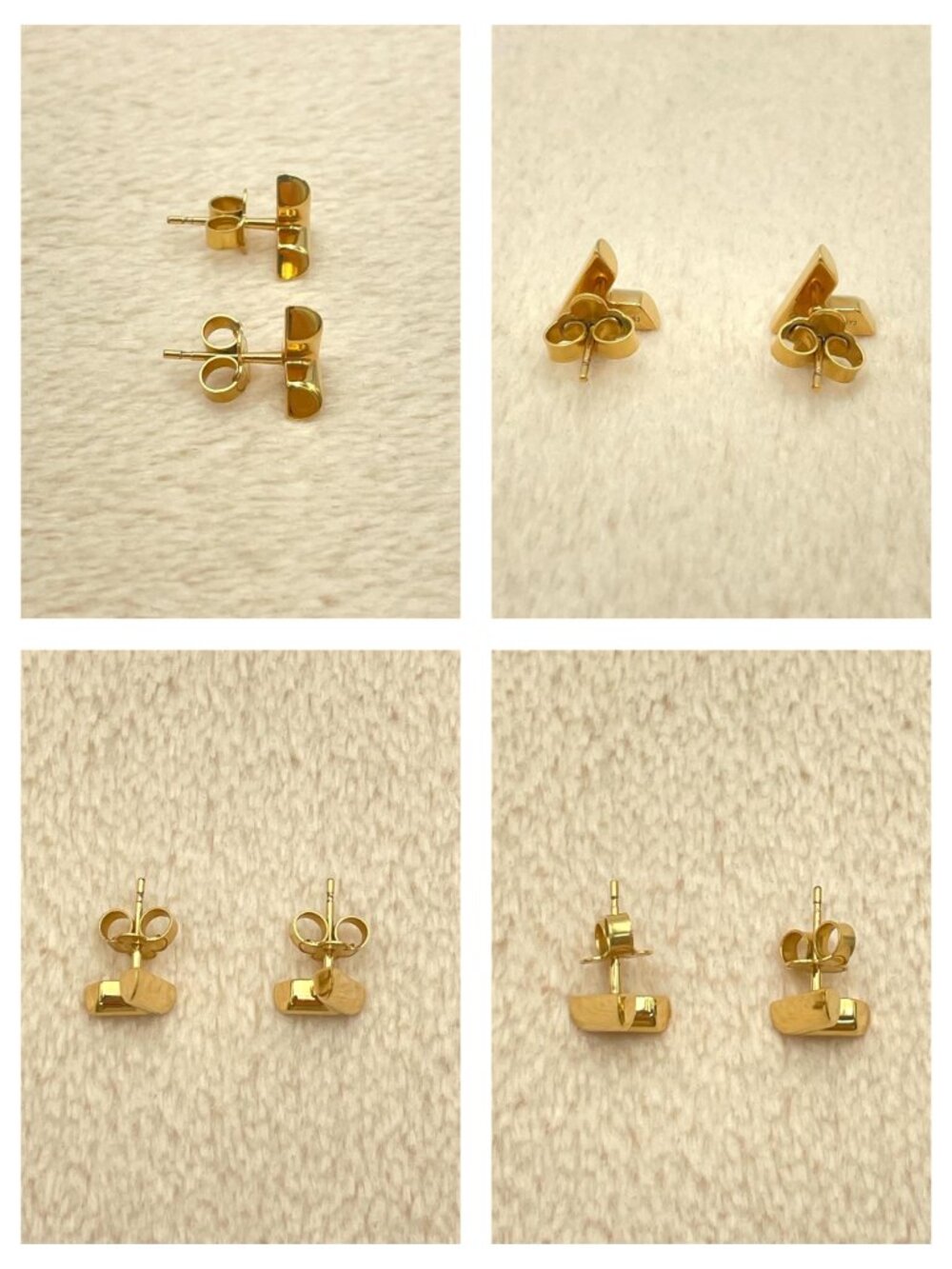 Authentic Louis Vuitton 2 PAIRS Essential V Gold Tone Hoop Earrings LV Logo - Picture 12 of 16